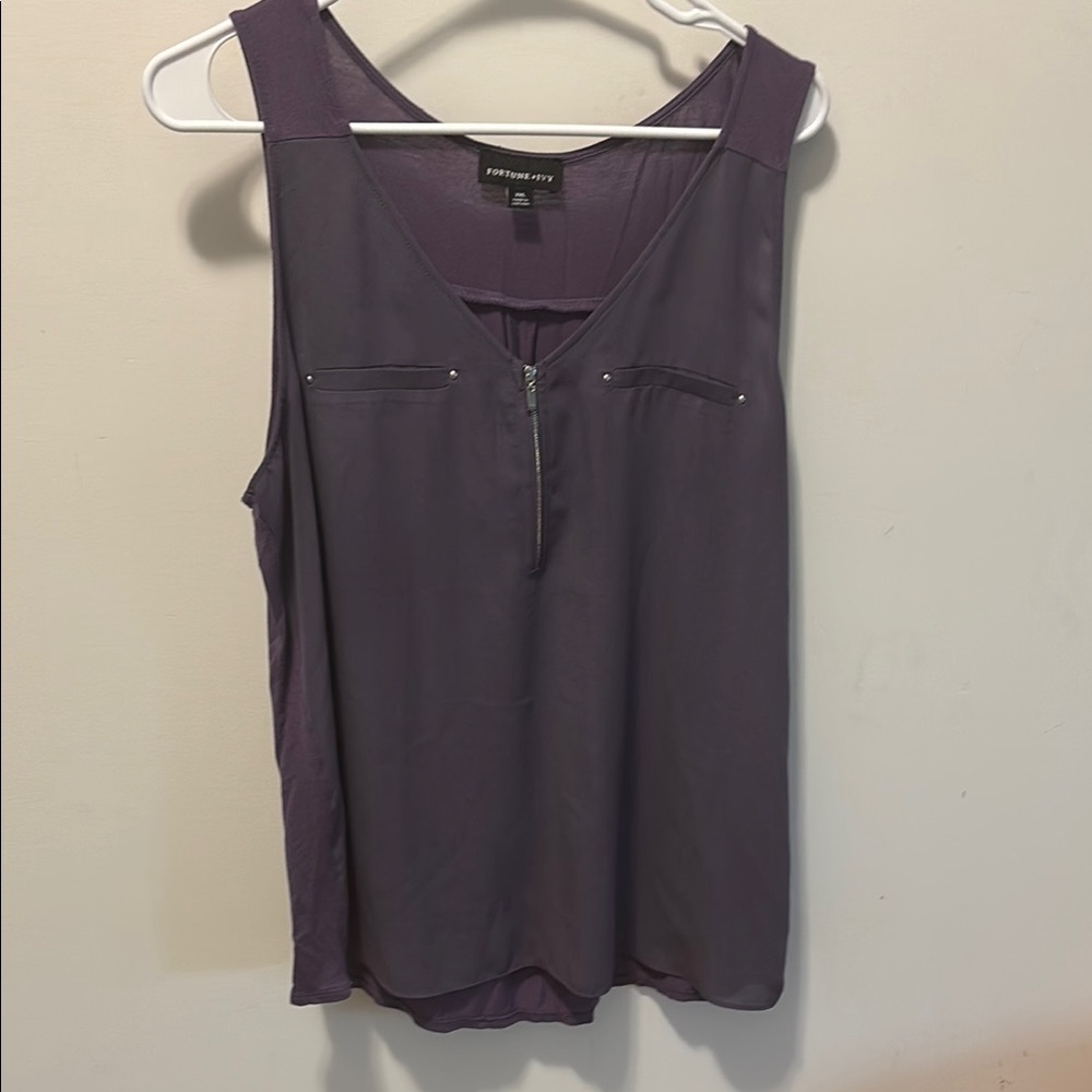 Fortune + Ivy  Purple Sleeveless Tank Top XXL